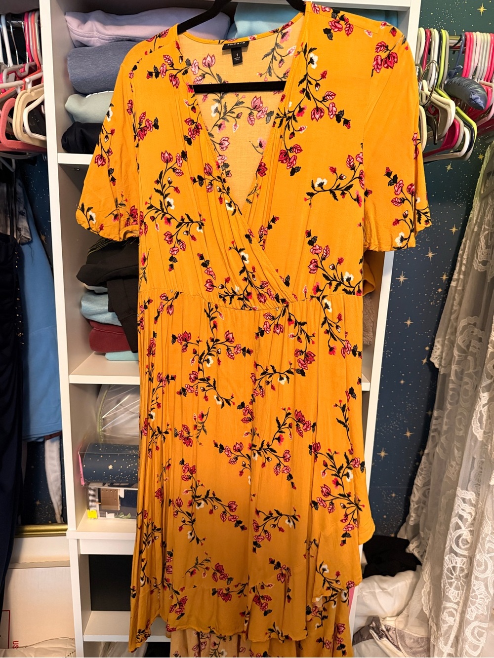 Torrid Women's Yellow Floral Wrap Dress